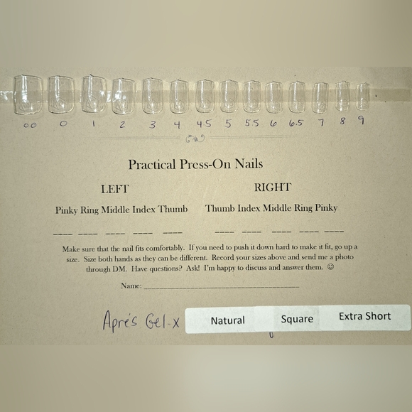 Sizing Kit Apres Gel-x Press On Nails Various Shapes & Lengths - Picture 11 of 12